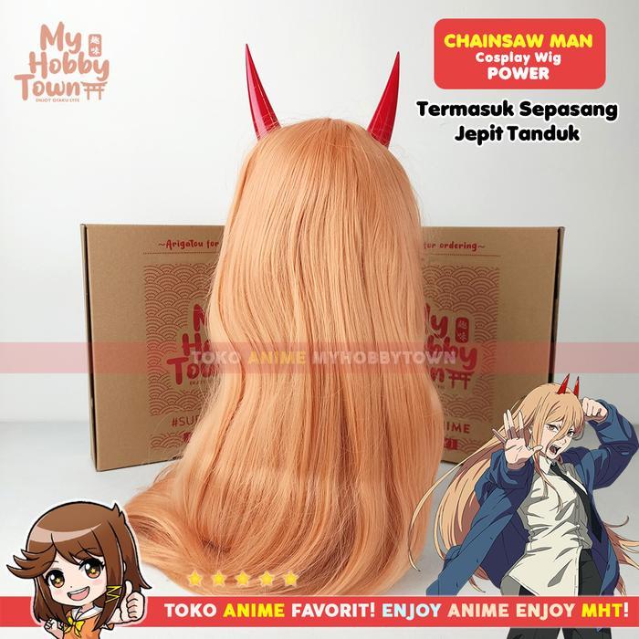 Wig Rambut Palsu Cosplay Anime Chainsaw Man : Power