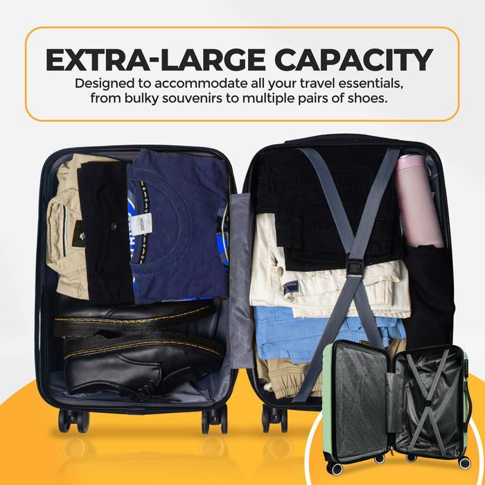 "New" PROMO Koper Fiber Polo Tronto 24 inch Koper Bagasi Koper Besar Koper Murah Roda 4 putar tidak