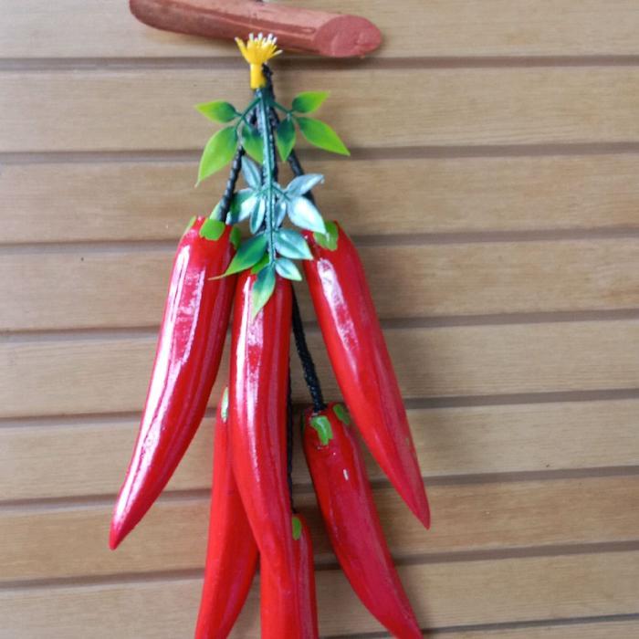 "New" Buah hias gantung Hiasan rumah buah kayu