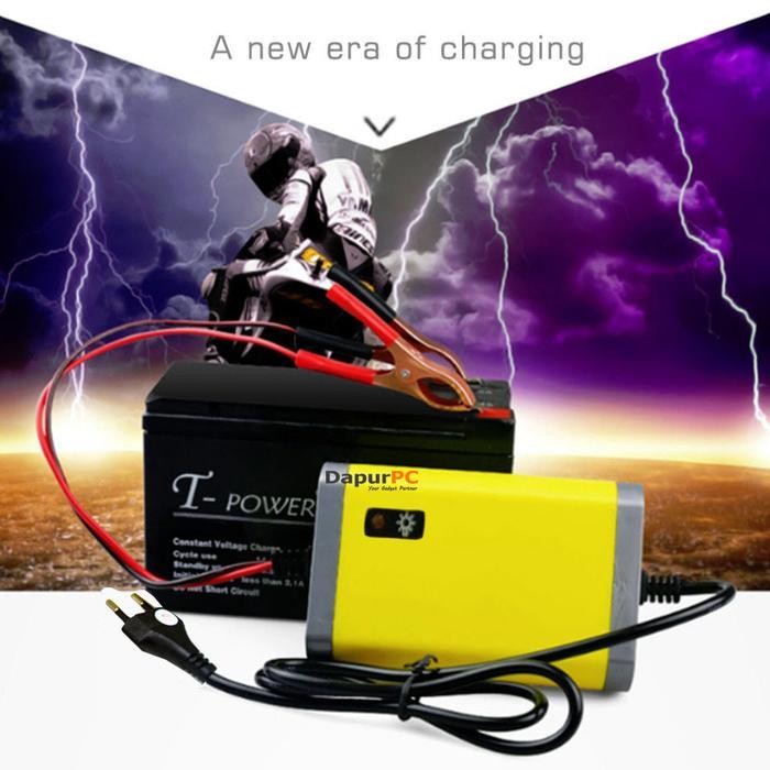 Charger Aki Led Kecil Portable 12V-2A Motor Dan Mobil