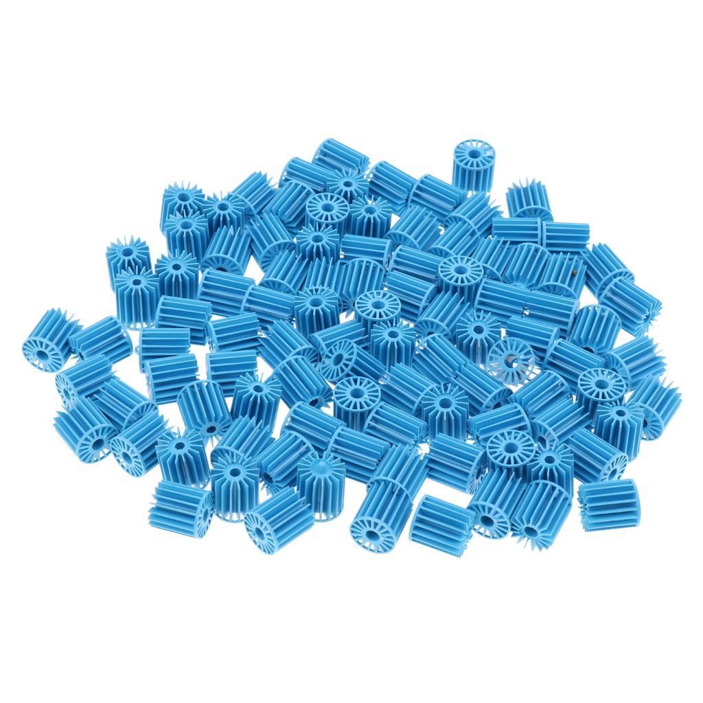 100pcs Auqarium Biochemical Balls Pond Filter Tank Filtration Blue