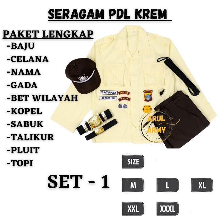 Seragam Satpam Terbaru 2025 Krem Paket Lengkap Seragam Security Satpam Cream Baju Satpam Keamanan