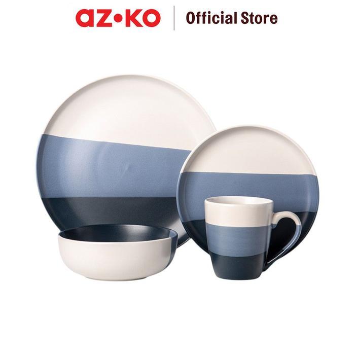 AZKO Delicia Set 4 Pcs Layer Perlengkapan Makan Dinner Set Plate Aesthetic Eating Utensils Peralatan