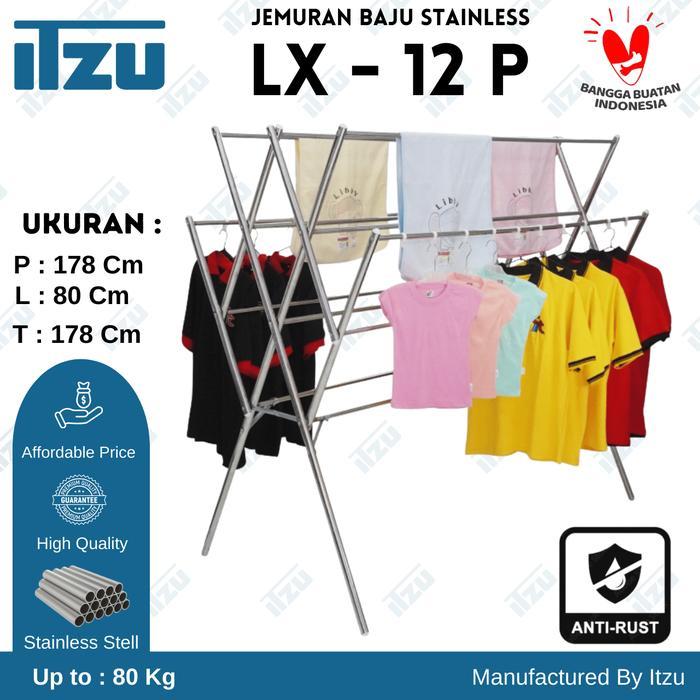 Jemuran Baju Stainless Kokoh 12 Palang