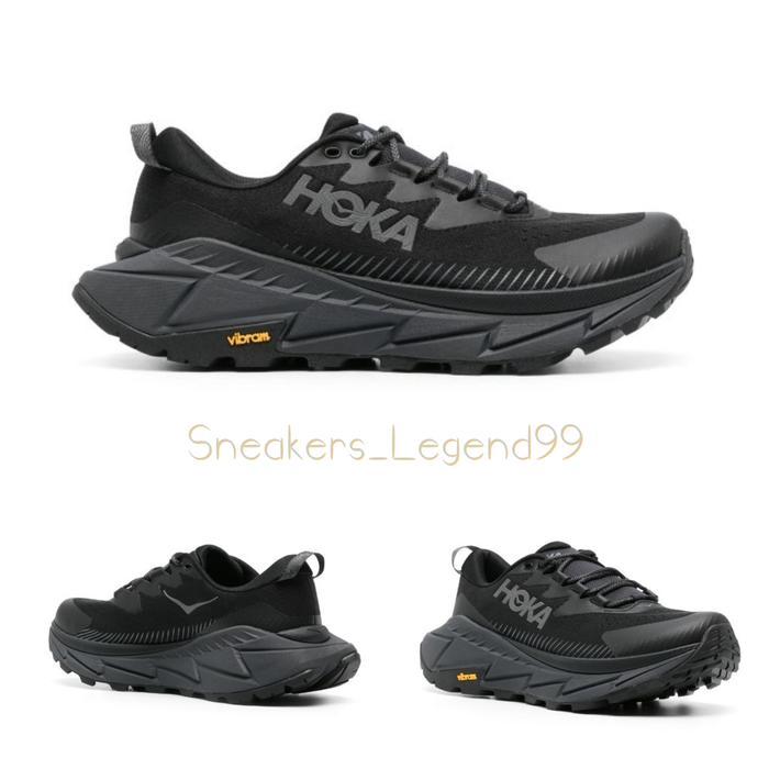 Sepatu Gunung Trail Running Pria Hoka Skyline Float X Black Vibram