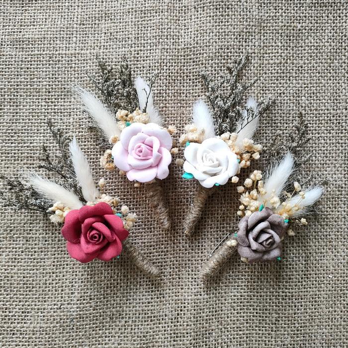 JR - corsage korsage bunga jas mawar spon pengantin bunga jas pria bunga pengantin Clips Bros