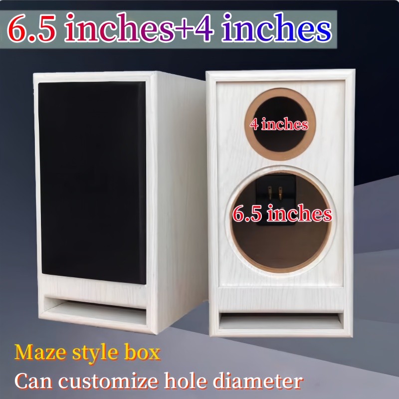 6.5-inch Maze Speaker Empty Box, 4-inch Tweeter Wooden Speaker Box ,DIY Home/Car Speaker