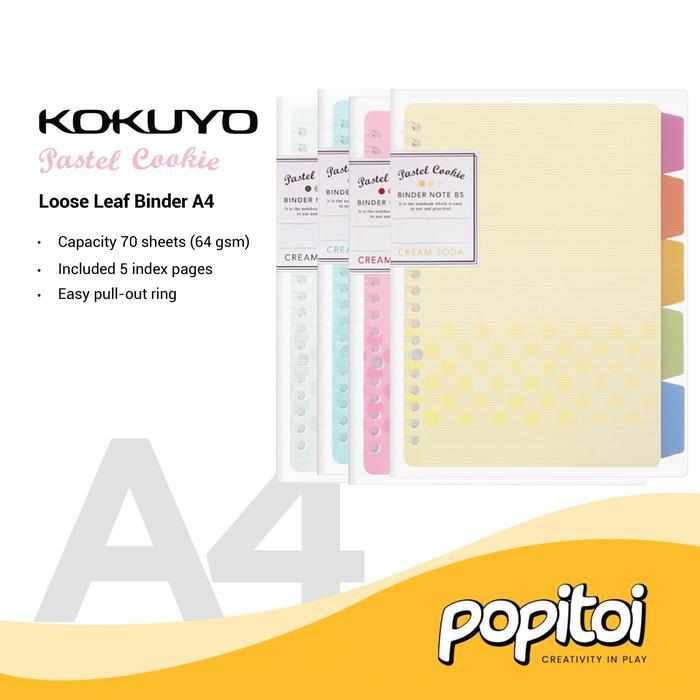 Kokuyo Pastel Cookie Loose Leaf Binder A4 Notebook Folder