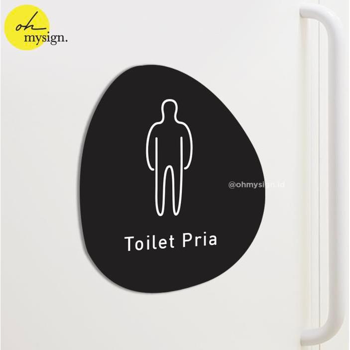 Tulisan Toilet Pria Sign Board Akrilik Tempel Dinding Papan Acrylic