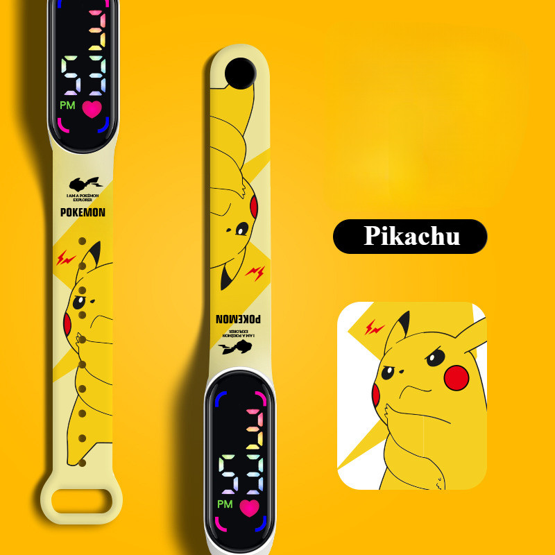 Pokemon Led Watch Pikachu Gengar Digital Waterproof Bracelet Electronic Watch For Kids Boys Girls