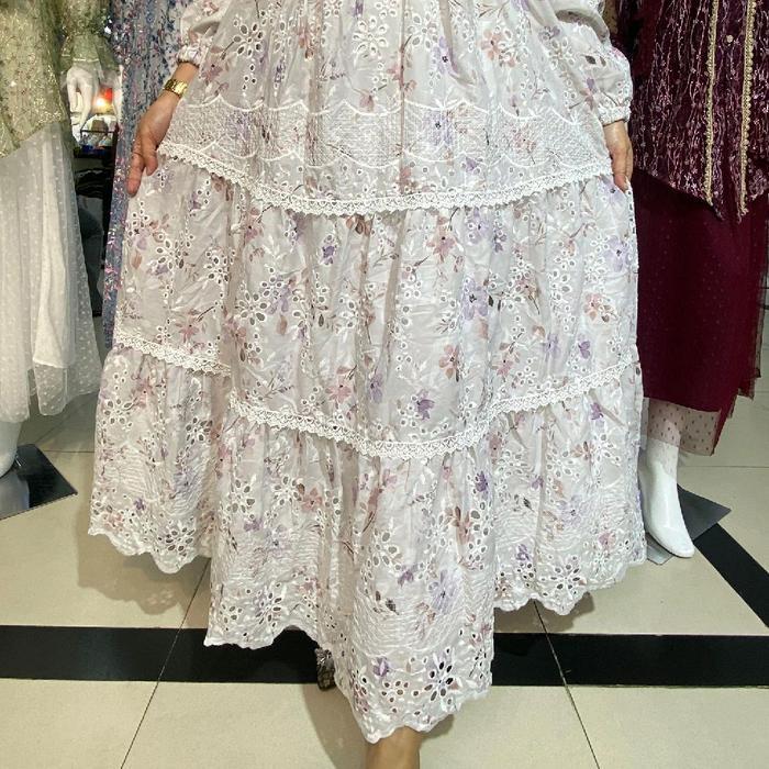 Gamis Katbol Katun Bordir Bolong Gamis Katun Bordir Bolong Premium Midi Katbol Gamis Cantik Gamis