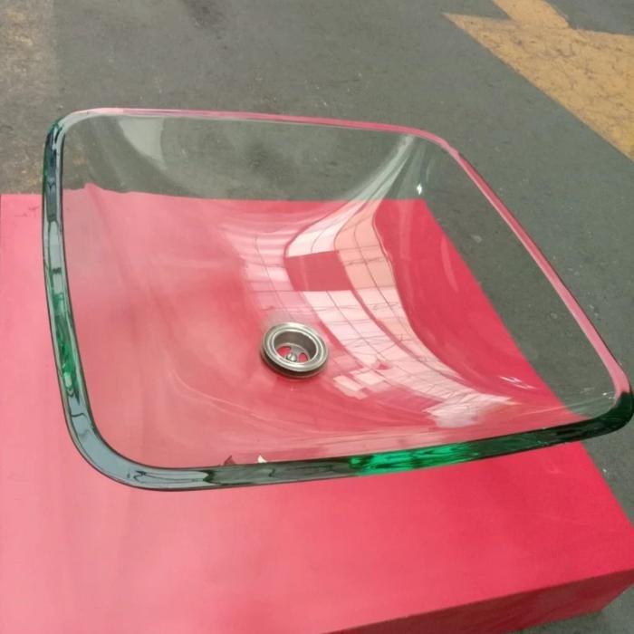 Wastafel Kaca Tempered Glass Bening