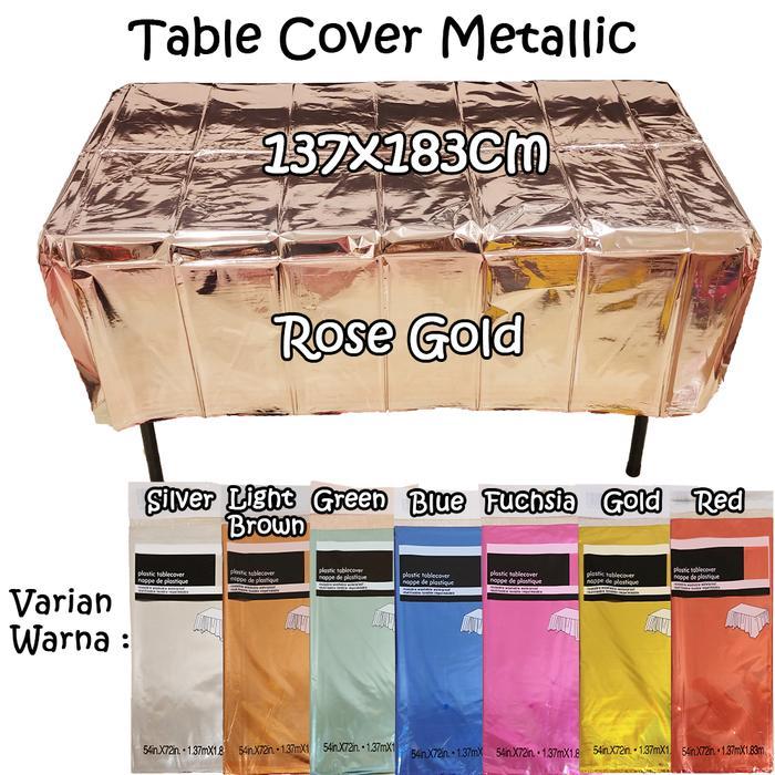 Table Cover Metallic / Taplak Meja Motif Metalik Polos