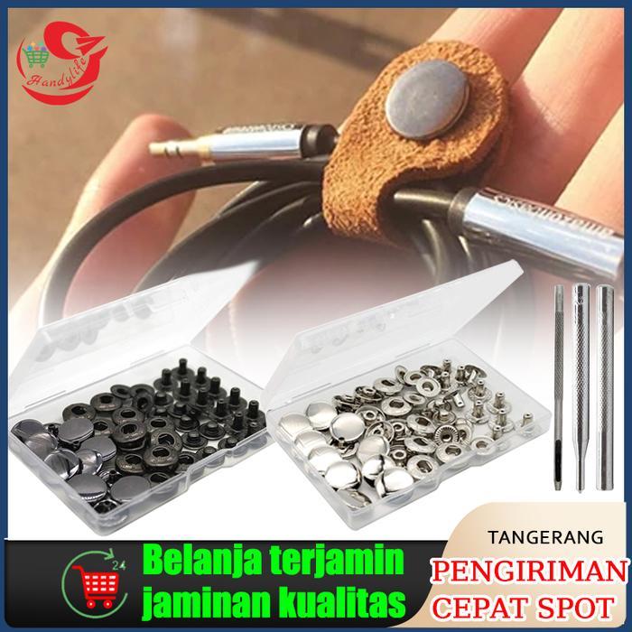 12 Set Kancing Jepret 14mm/15mm Perlengkapan Perbaikan Pakaian Set Alat Kancing Jepret DIY BISA