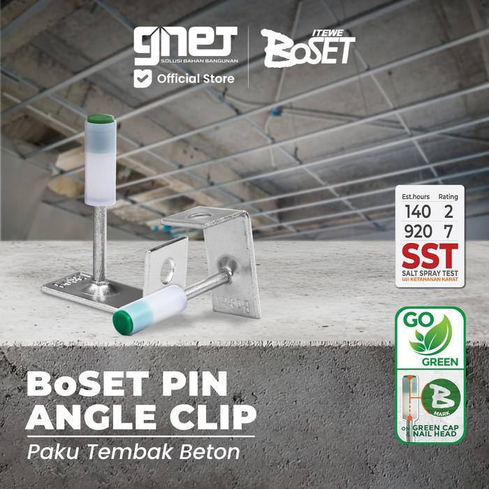 BoSET PIN Angle Clip Paku Tembak Beton Alat Konstruksi