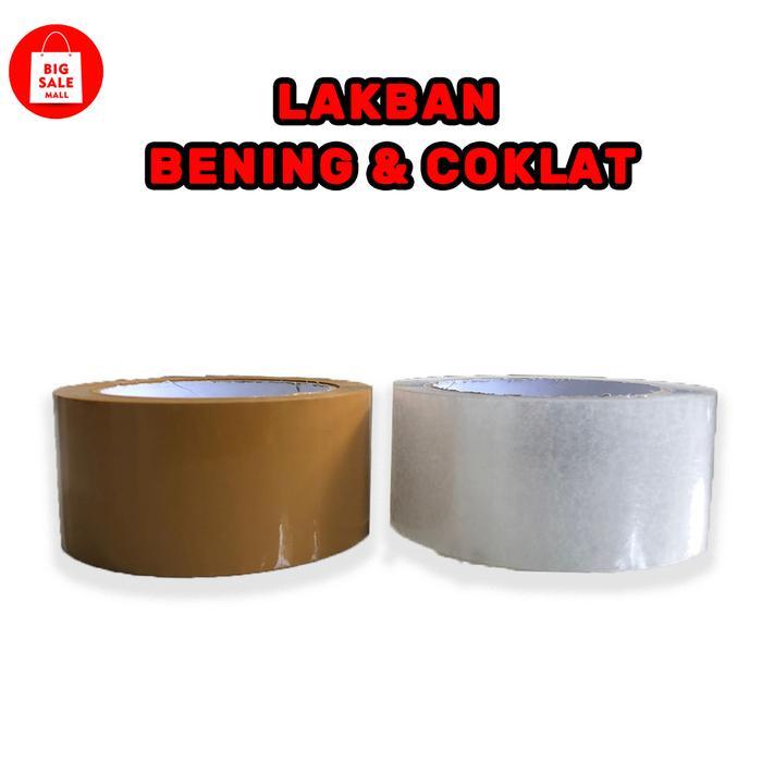 "New" Lakban Isolasi Bening Coklat 45mm 48mm 80 yard 90 yard 100 yard