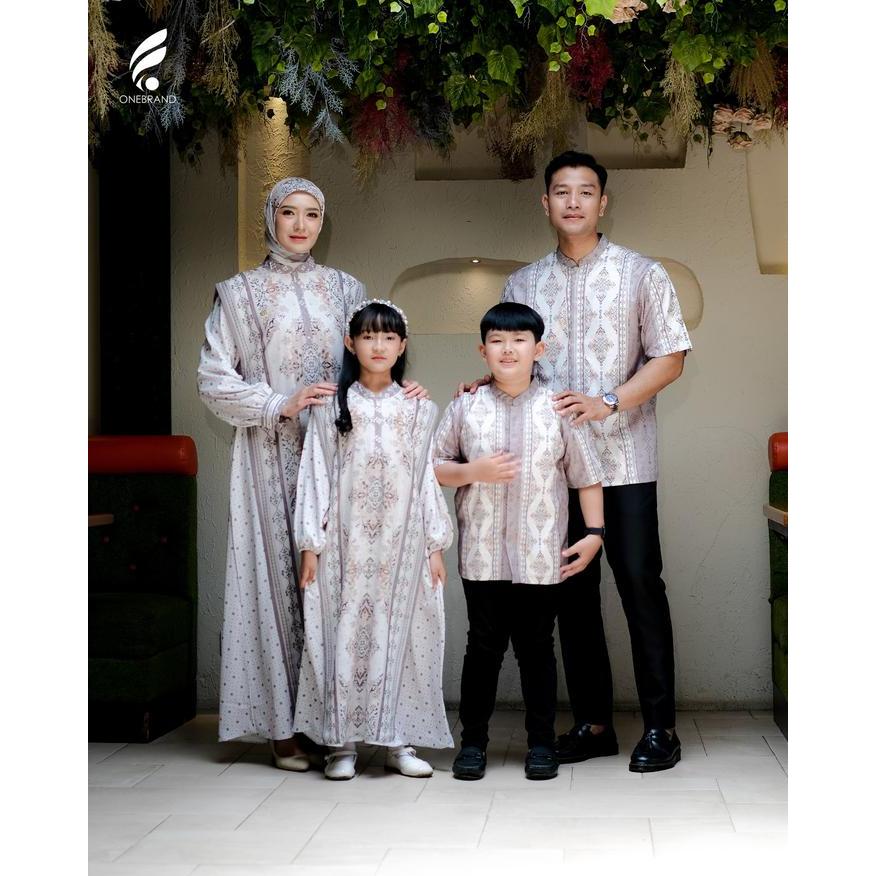 PREMIUM ONEBRANDHIJAB - GIZHARA Taupe sarimbit keluarga lebaran couple baju muslim ibu ayah anak