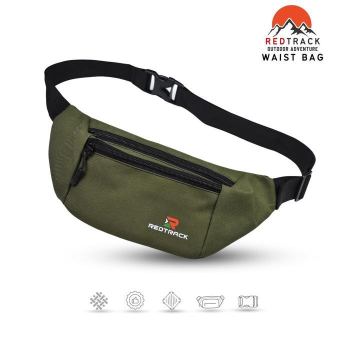 Aerostreet - Tas Selempang Pria Waist Bag Redtrack Tas Pinggang Tas Waistbag Keren Trendy Hitam