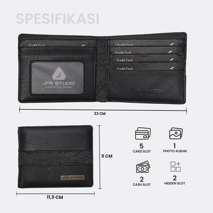 Aerostreet - Dompet Pria Slim Minimalis Kanvas Pu Leather Motif - Arua Wallet Jp92
