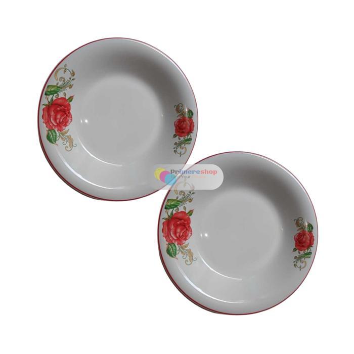 PIRING MAKAN KERAMIK 1 LUSIN ISI 12 PCS 9 INCH MOTIF BUNGA ESTETIK PACKING PALET
