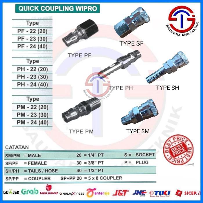 WIPRO Quick Coupler Coupling Sambungan Selang Angin SH SM SF PH PM PF