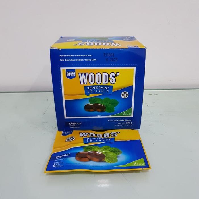 1 BOX / PAK PERMEN WOODS ORIGINAL ISI 15 SACHET