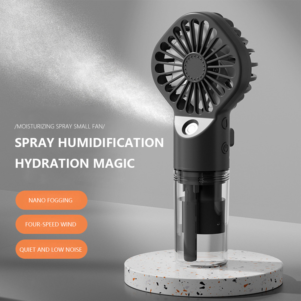 AC Mini Genggam USB Dapat Diisi Ulang Kipas Gerimis Meja Portabel 4 Kecepatan Pendingin Udara Kecil 