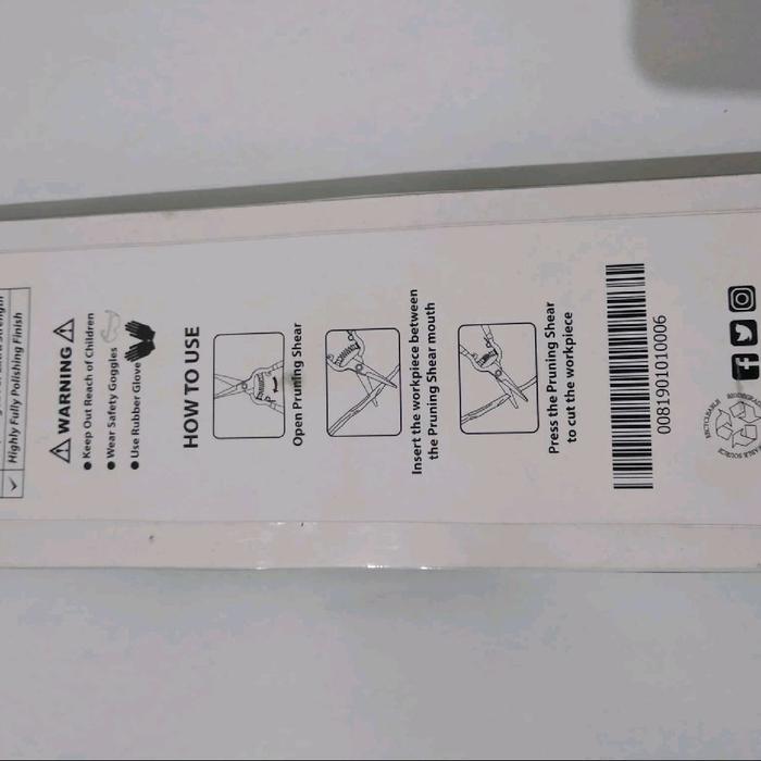 TEKIRO - GUNTING DAHAN LURUS UK 8 INCH GUNTING TANAMAN - ORIGINAL