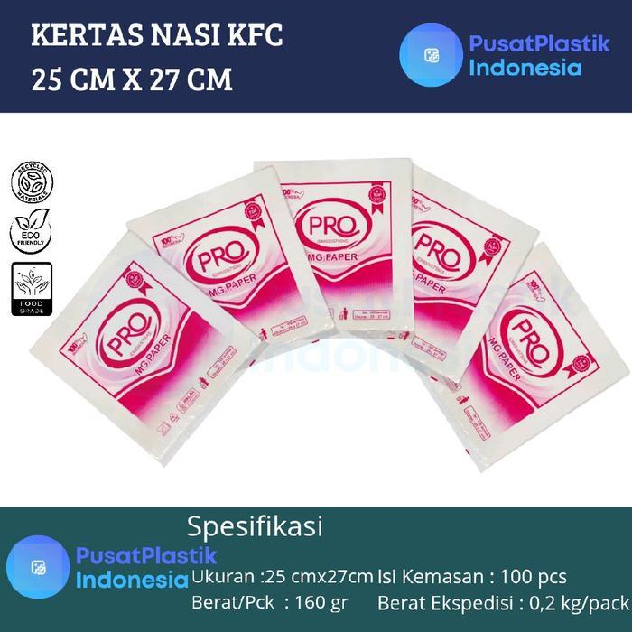 Kertas Nasi KFC 25x27 Kertas Pembungkus Kebab 25 x 27 @100 Lembar