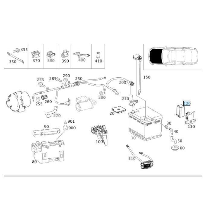 Original Mercedes W218 W221 W223 Auxiliary Battery
