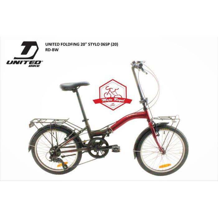 Sepeda Lipat United Stylo 20 Inch Shimano 6 Speed Ringan Boncengan New