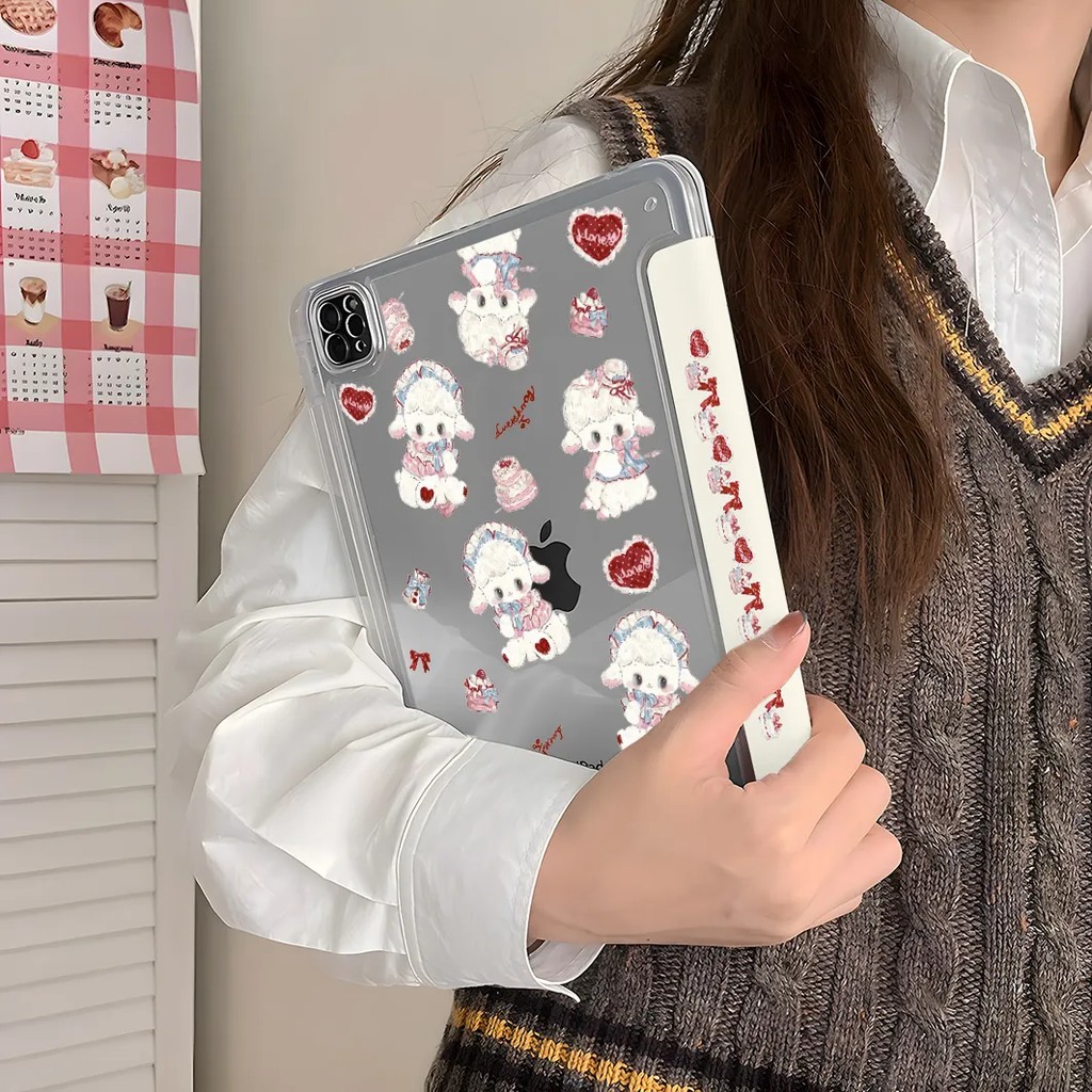 Cute Lolita Lamb Case For iPad Pro 11" (7 8 9 A16) & iPad Mini 7 & iPad Air 6 - Slim Anti-Bend