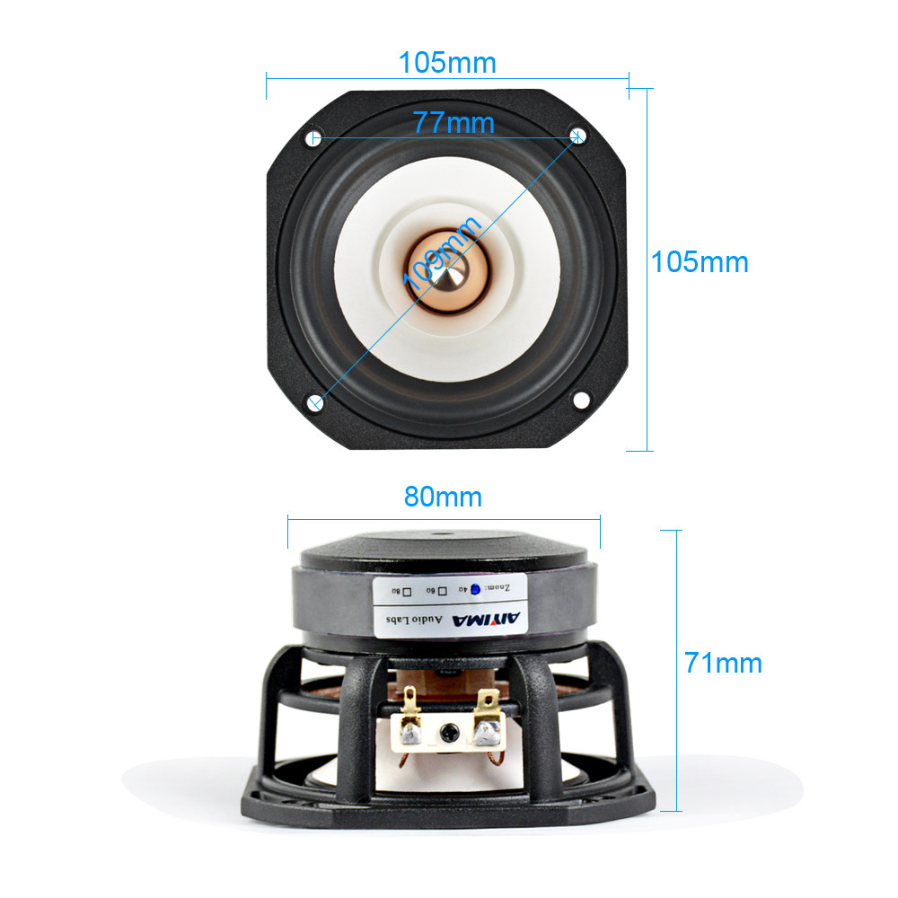 AIYIMA Audio 4 Inch Full Range Speaker 4 8 Ohm 30W Hifi Treble Mediant Bass Desktop Bookshelf Music