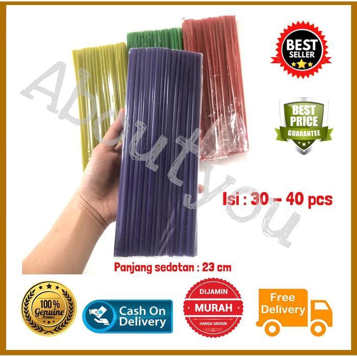 MURAH 1 pack SEDOTAN Plastik Warna Sedotan Minuman Botol Panjang