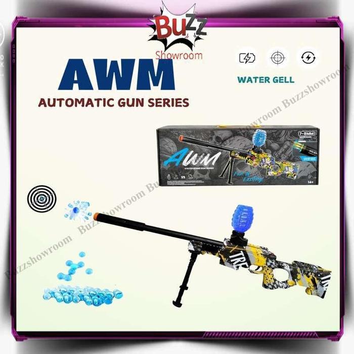 Tembakan Anak Awm Watergel Auto Awp Mainan Sniper Gun Otomatis Water Gel
