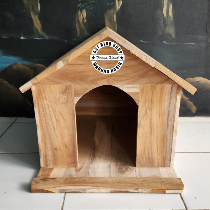 Rumah Kucing Anjing Kelinci Marmut Kayu Jati Hutan