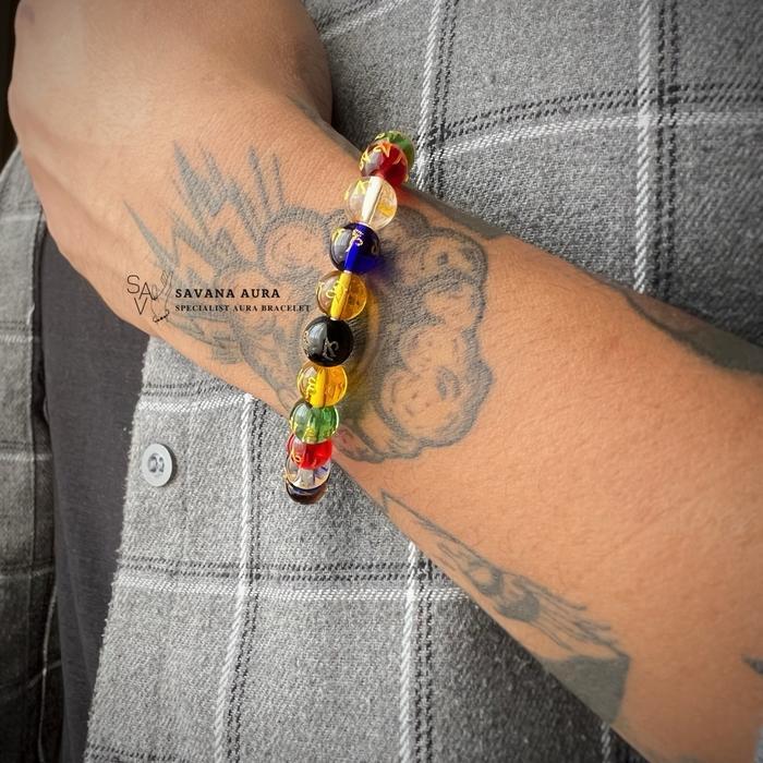 ser Gelang Seven Cakra dari Gabungan 7 Jenis Kristal Cakra