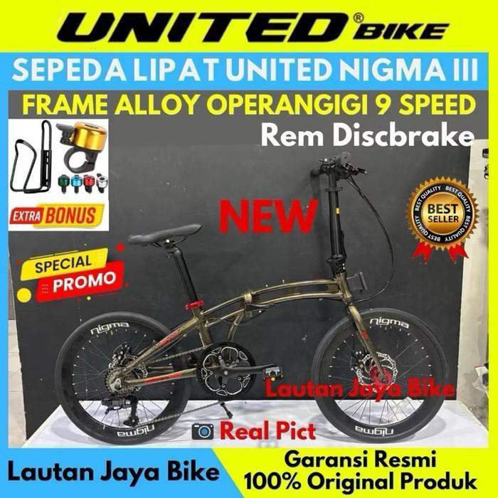 Sepeda Lipat 20 Folding Bike United Nigma III Terbaru Gratis Ongkir