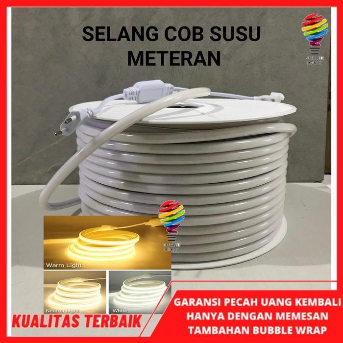 Lampu Selang COB Susu 220V Bisa POTONG per 10CM LANGSUNG TEMPEL ( SUDAH ADA PEREKAT/LEM )Led Strip