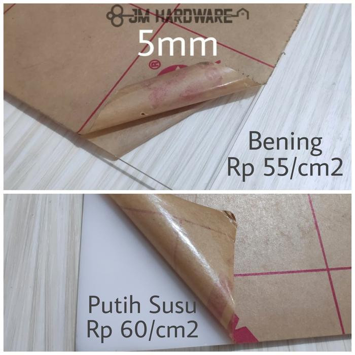 Acrylic bening putih susu 5mm mika akrilik potongan custom