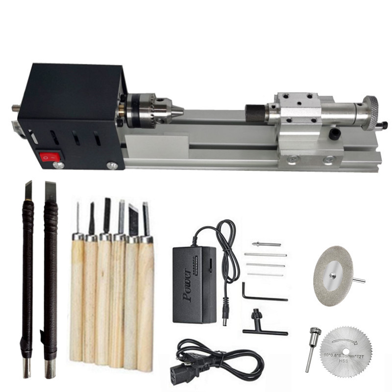 Mesin Pemoles Manik Bubut Mini 12-24V Yang Ditingkatkan Mesin CNC Diy untuk Meja Pekerjaan Kayu Alat