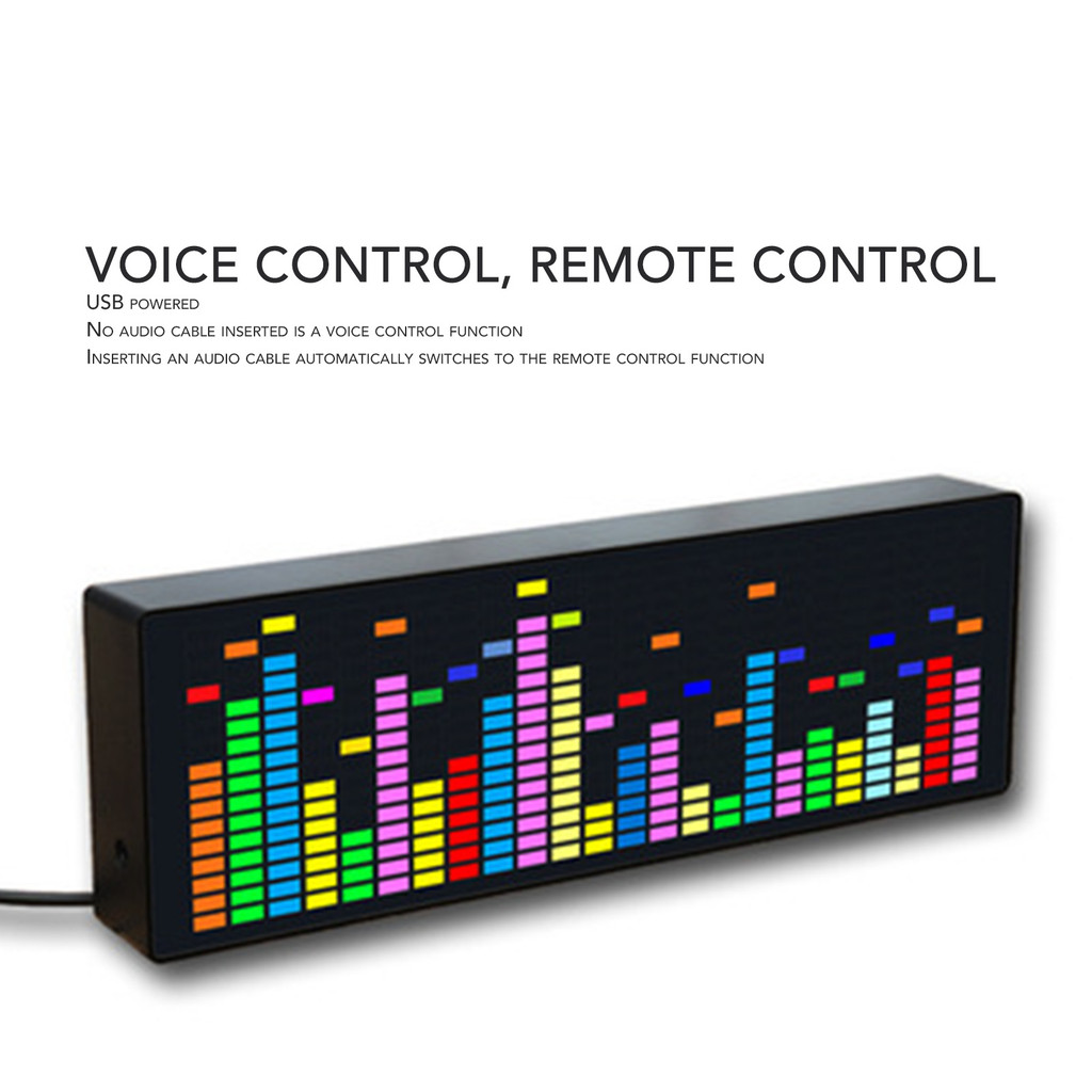 Tampilan Spektrum Musik 384 LED RGB 20 Efek Dinamis 7 Efek Warna Indikator Penganalisis Spektrum Mus