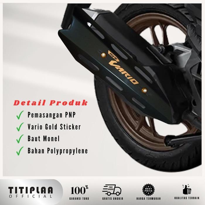 "New" Cover Knalpot Vario New Gold Tutup Knalpot Vario Tanpa Baut Vario 110 Vario 125 Vario 150