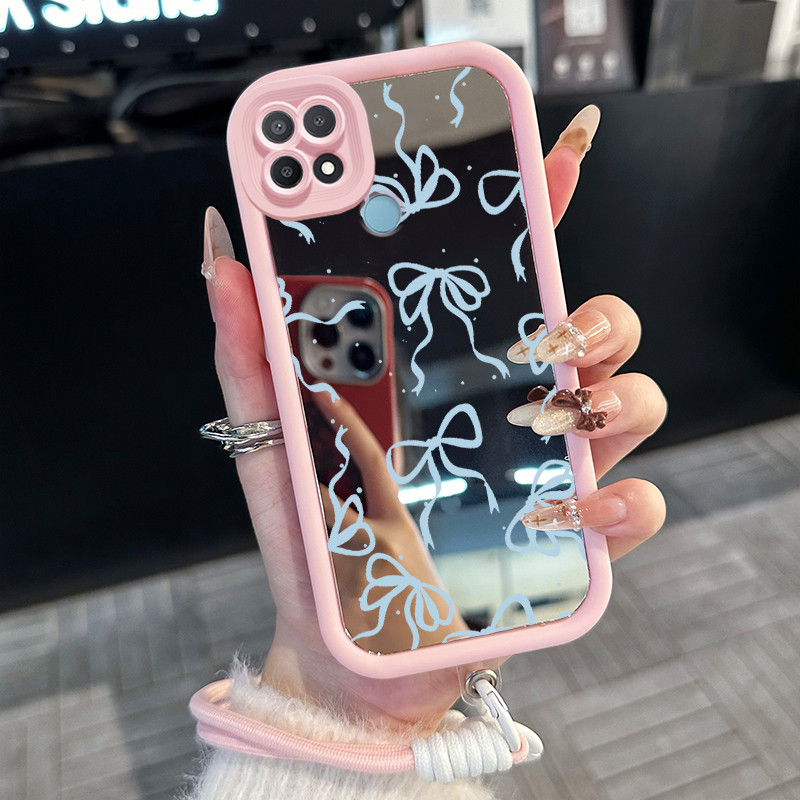 Casing Hp untuk OPPO A15 A15s A35 4G Case Casing busur pola Silikon Softcase Kasing HP tali gantung 