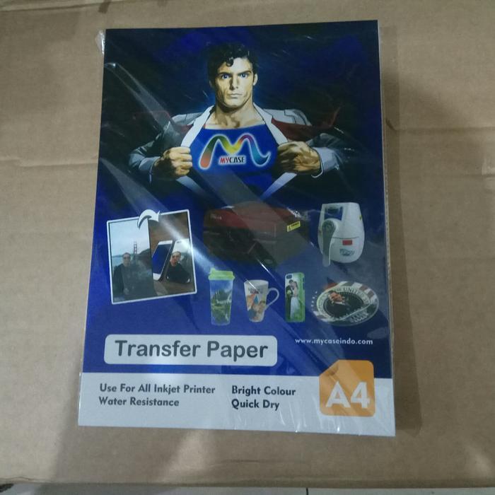 "New" MyCase Kertas Transfer Inkjet Sublim Ukuran A4 100 Lembar Cocok untuk Sublim Mug & Case HP