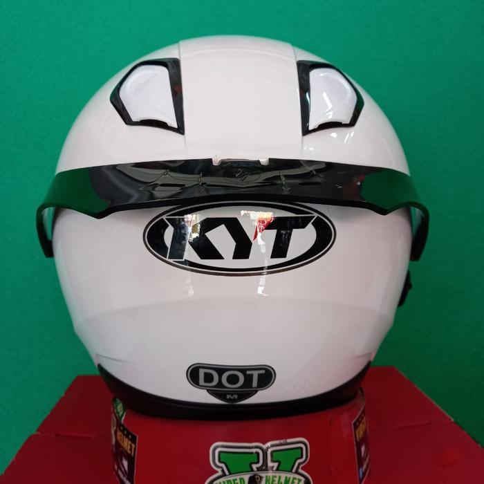 Kyt Helm Kyoto Solid White+Visor Venom+Spoiler Paket Ganteng