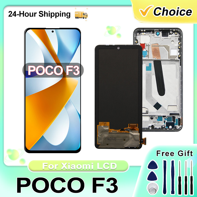 AMOLED 6.67'' For Xiaomi Poco F3 LCD Display with Frame Touch Panel Digitizer For Poco F3 Pro