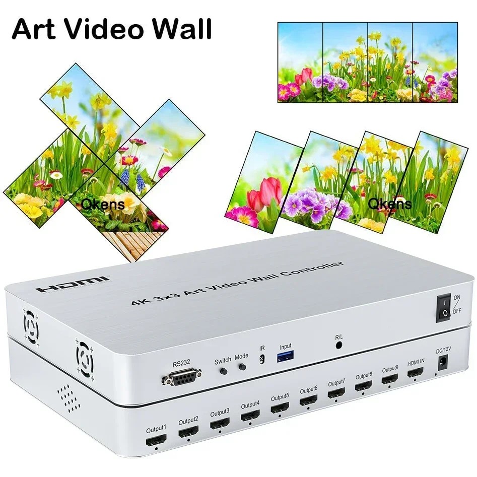 JUAL  4k 3x3 Art Video Wall Controller 3 4 6 8 9 Channel TV Splicer 1x4 4x1 1x3 3x1 2x2 Art Splicing