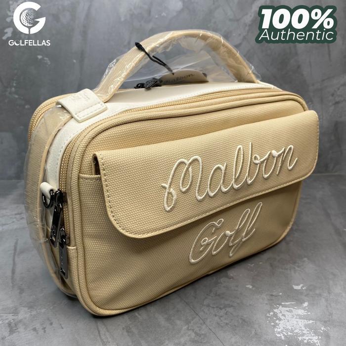 Malbon Golf Round Handle Pouch Bag Cream