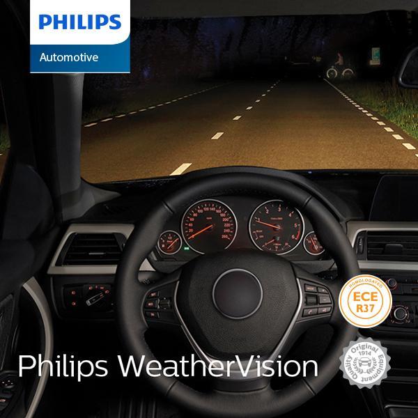 Philips Weather Vision H7 (2900K) Lampu Mobil Warna Kuning.